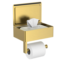 Porte-papier toilette noir mat avec grande étagère, distributeur de lingettes humides mural, rangement pour salle de bain, support pour rouleau de papier