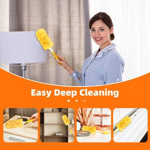 Microfiber <b>Duster</b> With Removable Cover Yellow 10 Pieces For Home And Car Cleaning - Product Image 1