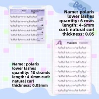 Cils inférieurs synthétiques Polaris sans colle, à tige transparente, style papillon, faux cils réalistes auto-adhésifs pour filles