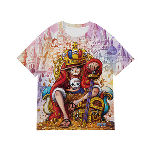 <span class=keywords><strong>T</strong></span>-<span class=keywords><strong>shirt</strong></span> unisexe à manches courtes <span class=keywords><strong>Luffy</strong></span> en polyester doux imprimé, motif dessin animé classique 2026, idéal pour l'é<span class=keywords><strong>t</strong></span>é - Product Image 1