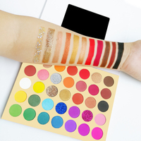 35 ombre à paupières sans logo haute pigment marque privée paillettes palette de fard à paupières personnalisée
