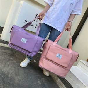 <span class=keywords><strong>Sac</strong></span> <span class=keywords><strong>de</strong></span> <span class=keywords><strong>sport</strong></span> pliable à double compartiment pour <span class=keywords><strong>femme</strong></span>, grande capacité, en nylon coloré, avec séparation humide/sec, idéal pour le fitness - Product Image 4