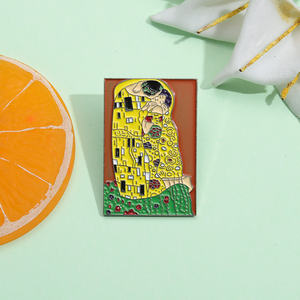 De Kus Olieverfschilderij Emaille Spelden Custom Der Kuss Broches Revers Badges Tekening Kunst Sieraden Cadeau Voor Kinderen Vrienden - Product Image 2