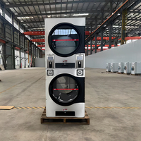 Séchoir à double étage en acier inoxydable à monnayeur Commercial Electric, équipement de blanchisserie industriel en libre-service