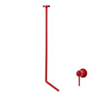 Robinet de salle de bain mural WEIHAO rouge à long bec, type plafond, mitigeur chaud/froid à poignée unique