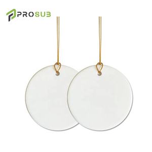 Prosub Factory <strong>Wholesale</strong> Round Ceramic Sublimation <strong>Christmas</strong> <strong>Ornaments</strong> Double Sided DIY Printing Hanging Xmas Decoration - Product Image 3