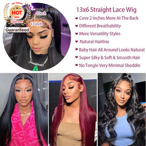 วิกผมหน้าผากลูกไม้ HD ความหนาแน่น 250 <span class=keywords><strong>สี</strong></span><span class=keywords><strong>ดำ</strong></span>ธรรมชาติ <span class=keywords><strong>ผม</strong></span>ตรงสำหรับผู้หญิง วิกผมแท้ 13x4 ถอนขนแล้ว ไม่ต้องใช้กาว - Product Image 4