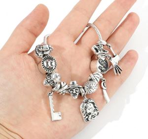 Bracelet à breloques et perles pour <span class=keywords><strong>homme</strong></span>, motif masque de squelette main fantôme, <span class=keywords><strong>Black</strong></span> <span class=keywords><strong>Friday</strong></span> - Product Image 3