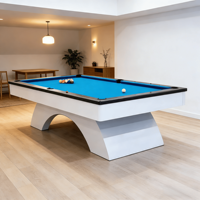Mesa de Billar de Lujo con Base Curva de 9 pies y 9 Bolas, Superficie de Juego de Pizarra de 290*160cm, Mesa de Billar con Bolsillos de Goma para Sala de Juegos de Villa