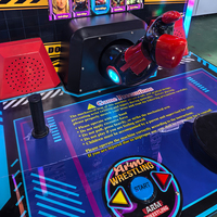 Machine de lutte des bras à monnayeur, jeu d'arcade de défi de force sportif avec lumières LED