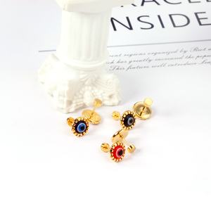 Pendientes de Acero Inoxidable con Baño PVD en Forma de Ojo, Estilo Moderno, Venta al Por Mayor Directo de Fábrica - Product Image 5