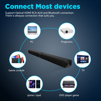 Barre de son home cinéma, barres de son surround pour téléviseur, haut-parleur sans fil avec connexions ARC/OPT/BT/AUX