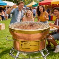 Barbecue de jardin Hibachi le plus vendu, grils de barbecue ronds de table en charbon de bois pour l'extérieur