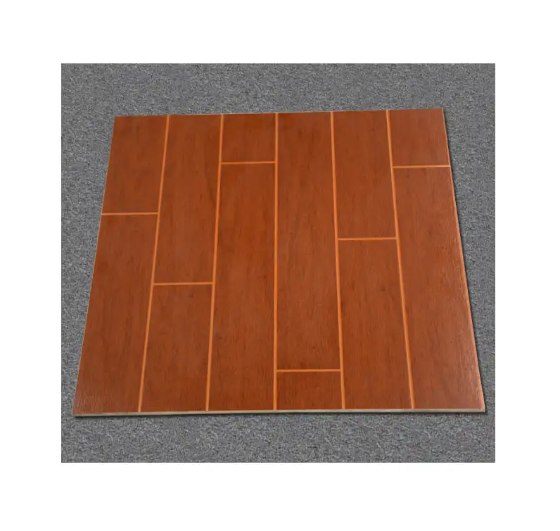 Piastrella in ceramica di legno rosso ciliegio 600x600mm effetto mattone design plancia di legno gres porcellanato pavimento commercio all'ingrosso della fabbrica