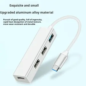 미니 휴대용 알루미늄 합금 타입-C/Usb3.0 + 2.0 듀얼 커넥터 익스텐더 USB 허브