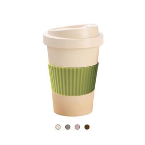แก้วน้ำและแก้วกาแฟใยไผ่แบบพกพา ปี 2025 เป็นมิตรกับสิ่งแวดล้อม พร้อมปลอกกันลื่น สำหรับเด็ก ใช้กลางแจ้งได้ - Product Image 1