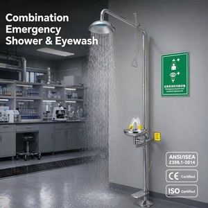Security Equipment Stainless Steel Combination Emergency Safety Shower and Eye Wash Station