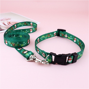 Accesorios para Mascotas, Conjunto de Correa y Collar de Poliéster con Dibujos Animados para Perros Pequeños y Gatos, Edición Limitada de Navidad, Correa para Pasear - Product Image 6