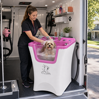 Baignoire Spa pour Animaux de Compagnie en Acrylique avec Massage Hydro-Surfing LED de Luxe