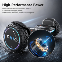 Hoverboard portable tout-terrain pour adultes, 8,5 pouces, avec éclairage LED, auto-équilibrant