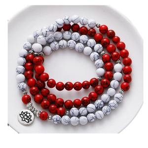 หินฝ้า8มม. สร้อยคอลูกปัด108 Mala Amazonite จี้ดอก<span class=keywords><strong>บัว</strong></span><span class=keywords><strong>ต้นไม้</strong></span>แห่งชีวิตสร้อยข้อมือสร้อยคอโยคะสำหรับผู้หญิงผู้ชาย - Product Image 5