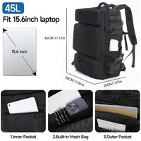 Sac à dos de randonnée et de trekking en polyester 1000D, sac tactique multi-usages pour le camping, sac à dos de sport de plein air avec compartiment pour chaussures