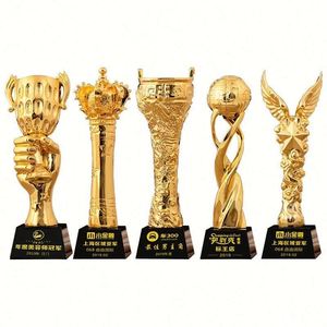 Copa de Trofeo Deportiva de Metal Dorado Personalizada para Eventos de Fútbol, Venta al por Mayor, Ceremonia de Reconocimiento, Vasos Promocionales para Cerveza - Product Image 2