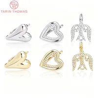 Boucles d'oreilles en laiton plaqué or 18 carats, multi-styles, en forme de cœur, d'hirondelle et d'oiseau, fermoirs pour la fabrication de bijoux DIY, vente en gros