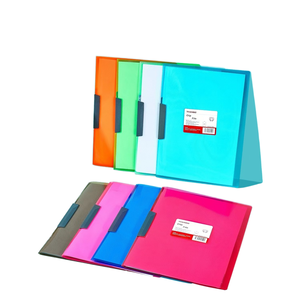 F1727 Papelería personalizada <span class=keywords><strong>A4</strong></span> PP Carpeta de documentos Carpeta de informes simple de color caramelo con patrón de bolsa Juego de papelería de suministros escolares - Product Image 1