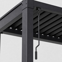 178 Model Pergola Besi Aluminium Manual dan Elektrik dengan Atap Louvered Tahan Air dan Angin 10 Tingkat untuk Teras Halaman Kebun