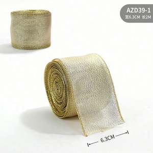 Ruban à bordure filée pour Noël, idéal pour la décoration de sapins, les bouquets de fleurs et l'emballage de cadeaux – Tendance et en promotion - Product Image 3