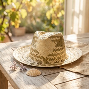 Rafraîchissez vos tenues : Chapeau de safari en herbe naturelle, idéal pour une tête de 59 cm, bord plat de 9 cm – Le compagnon idéal pour l'extérieur. Achetez dès maintenant ! - Product Image 1