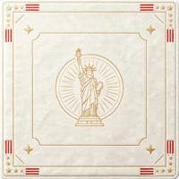 Tapis de Mahjong Rétro Style Américain Statue de la Liberté, Housse de Table Carrée Souple Pliable en Caoutchouc, Imprimé Déesse de la Liberté pour Jeu de Mahjong