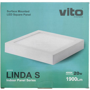 <b>Square</b> <b>Led</b> Wall Panel 210x210 20W 1900Lm Natural <b>Light</b> <b>Ceiling</b> <b>Light</b> - Product Image 3