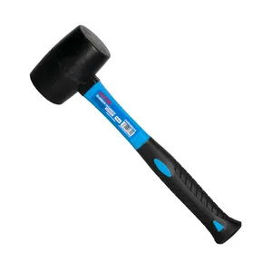 FIXTEC Small Rubber Mallet Hammer Tool 8oz 16oz 24oz Rubber Mallet Fiberglass Handle with Soft Rubber Grip