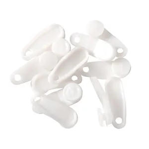 White Traverse Rod Slides Curtain Track Glider Hooks for Curtains