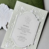 Invitaciones de Boda Impresas con Letras en Relieve, Papel Ecológico de Lujo para Eventos y Negocios B2B, Envío Rápido