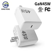 Chargeur rapide USB-C PD GaN 45W certifié US UL/FCC et Canada CUL pour téléphones et ordinateurs