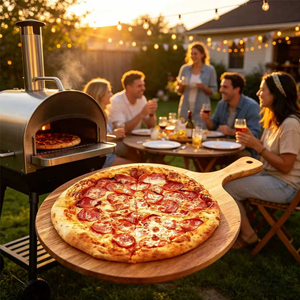 Pala per <span class=keywords><strong>Pizza</strong></span> in Legno di Acacia Sostenibile con Manico, Grande Vassoio in Legno per Servire e Tagliare <span class=keywords><strong>Pizza</strong></span> e Pane Fatti in Casa - Product Image 1