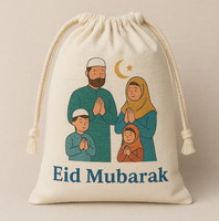 Sacs cadeaux en jute carrés Pafu pour enfants, décorations du Ramadan, cadeau Eid Mubarak, motif mosquée, Coran, lune et étoile, avec cordon de serrage