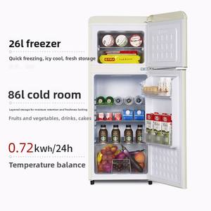 ตู้เย็นมินิขนาด 112 ลิตร แบบละลายน้ำแข็งอัตโนมัติ สไตล์อเมริกัน วินเทจ เหมาะสำหรับบ้าน อพาร์ทเมนท์ หอพัก  รุ่นยอดนิยมในโซเชียลมีเดีย - Product Image 3