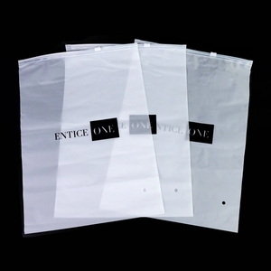 Custom Logo Printing Slide Matte/ Frosted Biodegradable Zipper Plastic Bag Clear Clothing Tshirt Poly Biodegradable Ziplock Bags