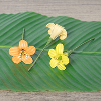 Vente en gros de fleurs artificielles en mousse EVA de 5 cm, fleurs Puakenikeni, pince à cheveux, décoration pour fête hawaïenne, accessoires pour femmes