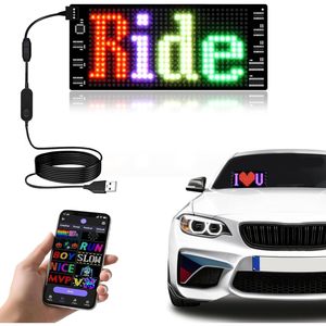 Programmable LED Car Sign Rectangular Bluetooth App Control Static Text <b>Display</b> Vehicle Exterior USB Powered - Product Image 1