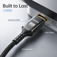Câble HDMI 2.2 VCOM 16K 96 Gbps Ultra Haute Vitesse 16K 60Hz HDR pour Home Cinéma, Téléviseur, Moniteur, Lecteur DVD, Projecteur, Jeux