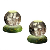 Nouveaux petits ornements artisanaux en résine de style rustique, avec sphères de verre incrustées de boules de cristal 3D, 6/8 cm, mini gravures laser