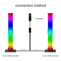 Barra de Luz Ambiental Inteligente RGBIC para Escritorio, Control por Aplicación, Sincronización con Música, Lámpara de Ambiente para Sala de Juegos