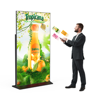 65 75 85 inci layar sentuh vertikal Lcd Panel berdiri tampilan iklan mesin iklan penuh hd layar iklan besar