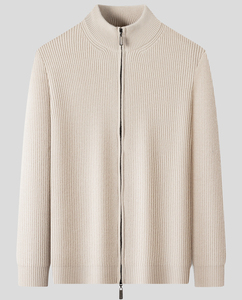 <span class=keywords><strong>Cardigan</strong></span> in Lana con <span class=keywords><strong>Zip</strong></span> Integrale per Uomo, Autunno e Inverno, Alta Qualità, Personalizzabile, Caldo e Morbido, Maglieria Invernale - Product Image 6