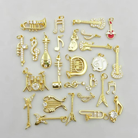 Fashion Gold Plated Instrument Shape Design with Zircon Pave Pendant Charms Brass Jewelry Finding